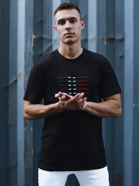 Moderné tričko s krátkym rukávom pre pánov čiene