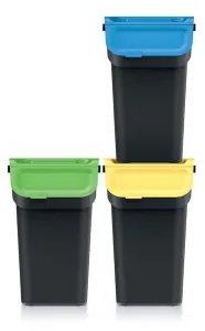 Prosperplast Sada 3 odpadkových košov KADDI s filtrom 3 x 25 L čierna