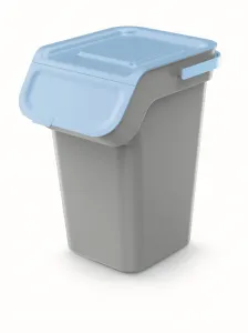 Prosperplast Súprava 4 odpadkových košov KADDI s filtrom 4 x 25 L svetlosivá