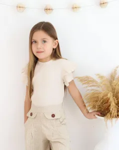 Fashionkids Dievčenské široké nohavice Farba: Bežová, Veľkosť: 5-6rokov