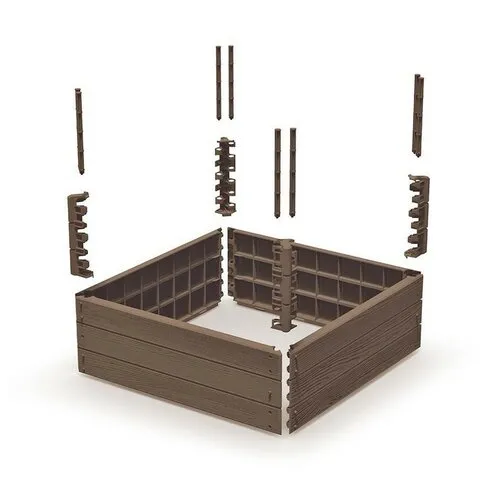 Prosperplast Vyvýšený záhon BASE WOODY 75,6 cm cihlově hnědý