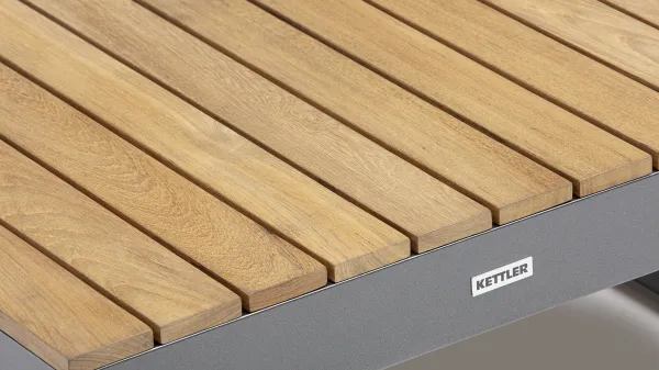 Ocean skid Platform konferenčný stolík svetlo sivý / teak top