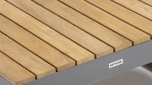 Ocean skid Platform konferenčný stolík svetlo sivý / teak top