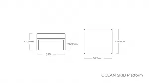 Ocean skid Platform taburetka sivo modrá