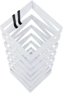 SONGMICS Stojan na dáždniky štvorcový biely motív zigzag