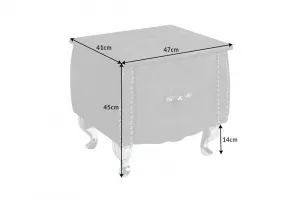 LuxD Nočný stolík Spectacular, 45 cm, strieborno-sivý
