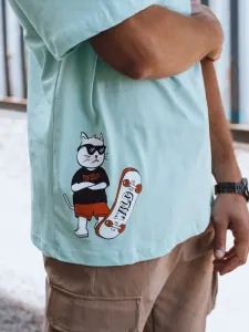 Moderné tričko s krátkym rukávom pre pánov svetlo modré