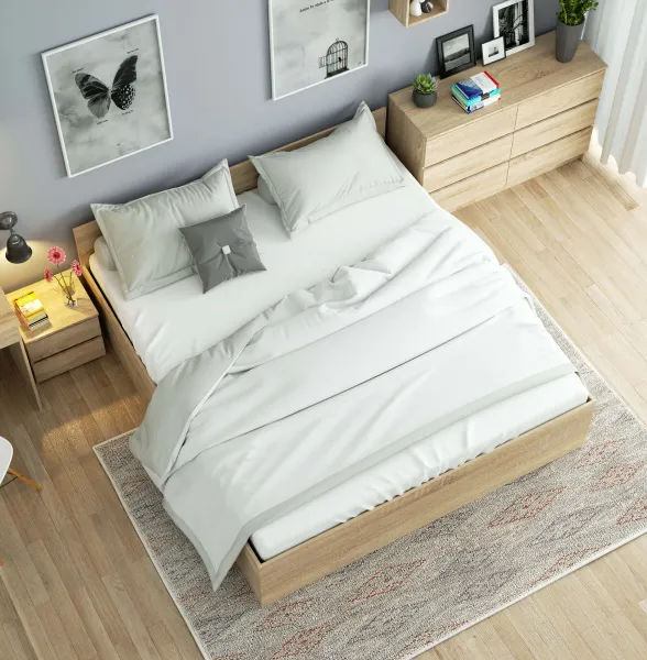 Ak furniture Posteľ CLP 180x200 cm dvojlôžko s roštom dub sonoma
