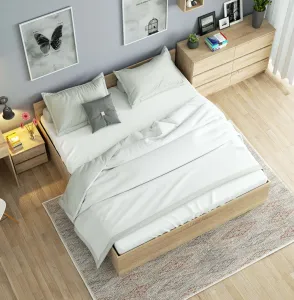 Ak furniture Posteľ CLP 180x200 cm dvojlôžko s roštom dub sonoma