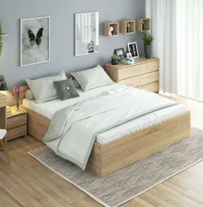 Ak furniture Posteľ CLP 180x200 cm dvojlôžko s roštom dub sonoma