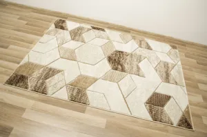 Koberec Amelia B101B geometrický, béžový / hnedý