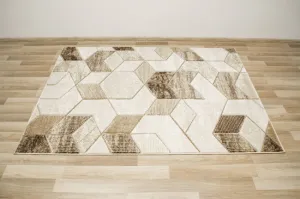 Koberec Amelia B101B geometrický, béžový / hnedý
