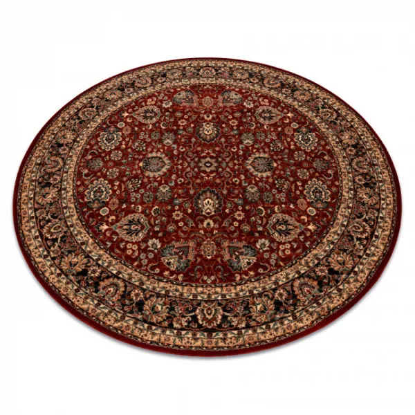 Koberec KASHQAI 4362 300 ornament, bordový / čierny kruh