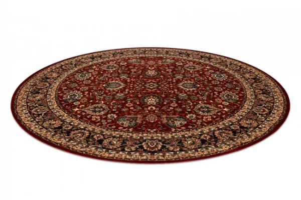 Koberec KASHQAI 4362 300 ornament, bordový / čierny kruh
