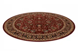 Koberec KASHQAI 4362 300 ornament, bordový / čierny kruh