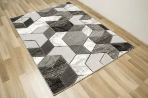 Koberec Amelia B101B geometrický, sivý