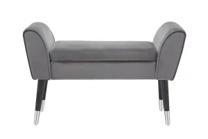 LuxD Dizajnová lavica Dafina 90 cm sivý zamat