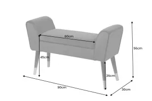 LuxD Dizajnová lavica Dafina 90 cm sivý zamat