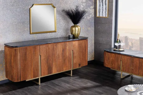 LuxD Dizajnový TV stolík Daichi 160 cm mango / mramor