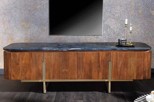 LuxD Dizajnový TV stolík Daichi 160 cm mango / mramor