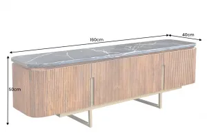 LuxD Dizajnový TV stolík Daichi 160 cm mango / mramor