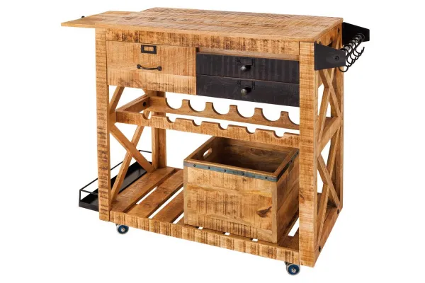 LuxD Dizajnová barová skrinka Winebar 92 cm mango