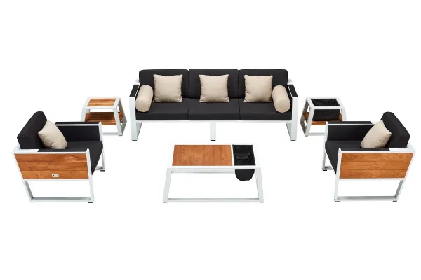 Higold Záhradná zostava HIGOLD II - York Lounge White/Black Olefin