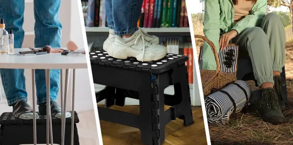 Protišmyková skladacia stolička AMIGO BLACK veľkosť M
