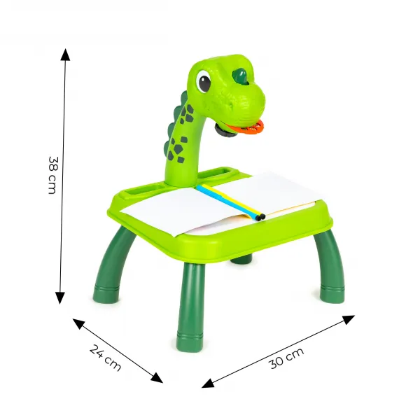 Projektor na kreslenie dinosaurov, 12 fixiek, 24 vzorov