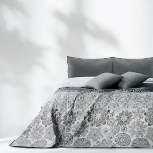 Obojstranný prehoz z mikrovlákna DecoKing Brigha bielo-sivý, velikost 170x210