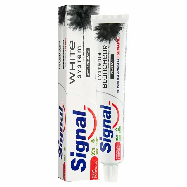 Signal White System Active Charcoal zubná pasta 75 ml