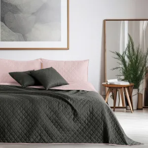 Obojstranný prehoz na posteľ DecoKing Axel ružový/uhľový, veľkosť 170x270