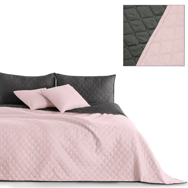 Obojstranný prehoz na posteľ DecoKing Axel ružový/uhľový, veľkosť 170x270