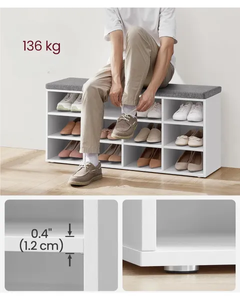 SONGMICS Botník Vasagle Endersen 104 cm biely
