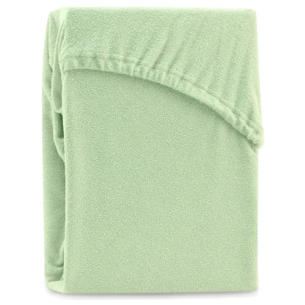 Froté prestieradlo s gumou AmeliaHome Ruby svetlozelené, veľkosť 120-140x200