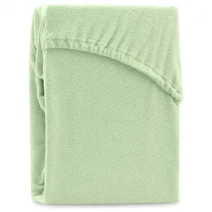 Froté prestieradlo s gumou AmeliaHome Ruby svetlozelené, veľkosť 120-140x200