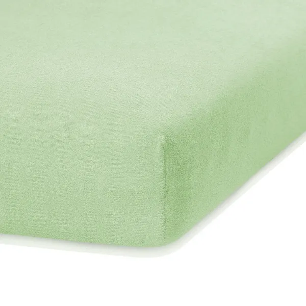 Froté prestieradlo s gumou AmeliaHome Ruby svetlozelené, veľkosť 120-140x200