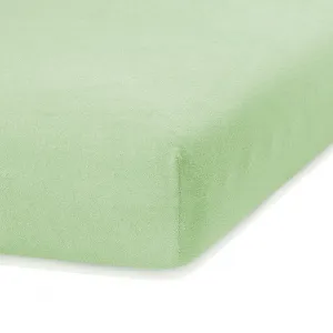 Froté prestieradlo s gumou AmeliaHome Ruby svetlozelené, veľkosť 120-140x200