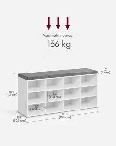 SONGMICS Botník Vasagle Endersen 104 cm biely