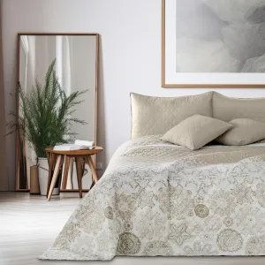 Obojstranný prehoz na posteľ DecoKing Alhambra béžový/biely, velikost 170x210