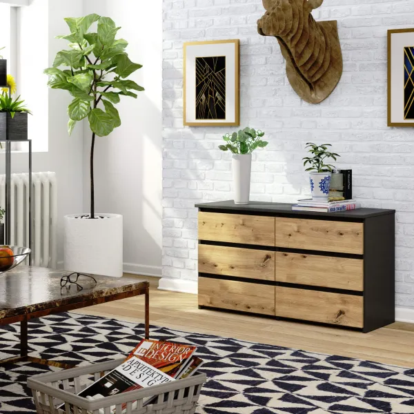 Ak furniture Komoda CL6 100 cm grafitově šedá/dub artisan