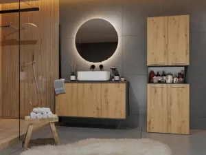TP Living Kúpeľňová skrinka s košom na bielizeň NEL ART II dub artisan/antracit