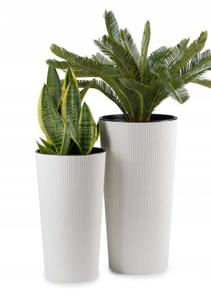 HowHomely Kvetináč URBANIKA ECO 46 cm biely