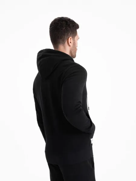 Pánska mikina s kapucňou na zips- čierna