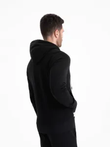 Pánska mikina s kapucňou na zips- čierna