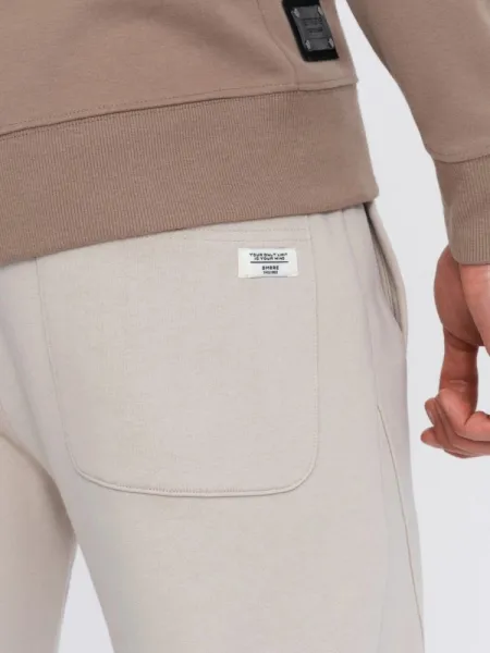Pánske trendy tepláky béžové