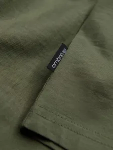 Klasické pánske tričko s krátkym rukávom khaki