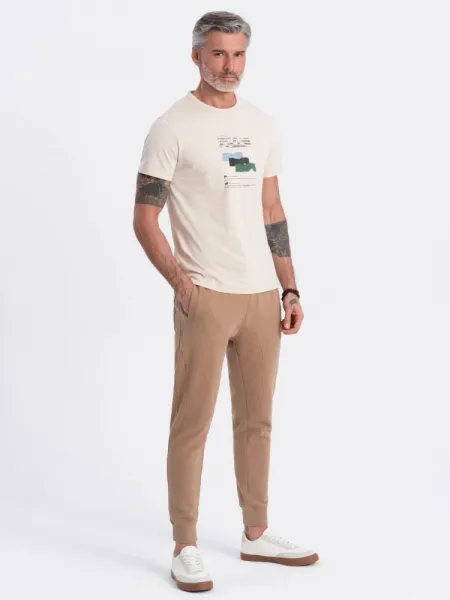 Pánske trendy tepláky hnedé