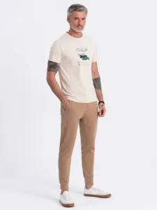 Pánske trendy tepláky hnedé