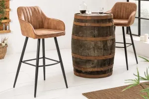 LuxD Dizajnová barová stolička Esmeralda vintage hnedá